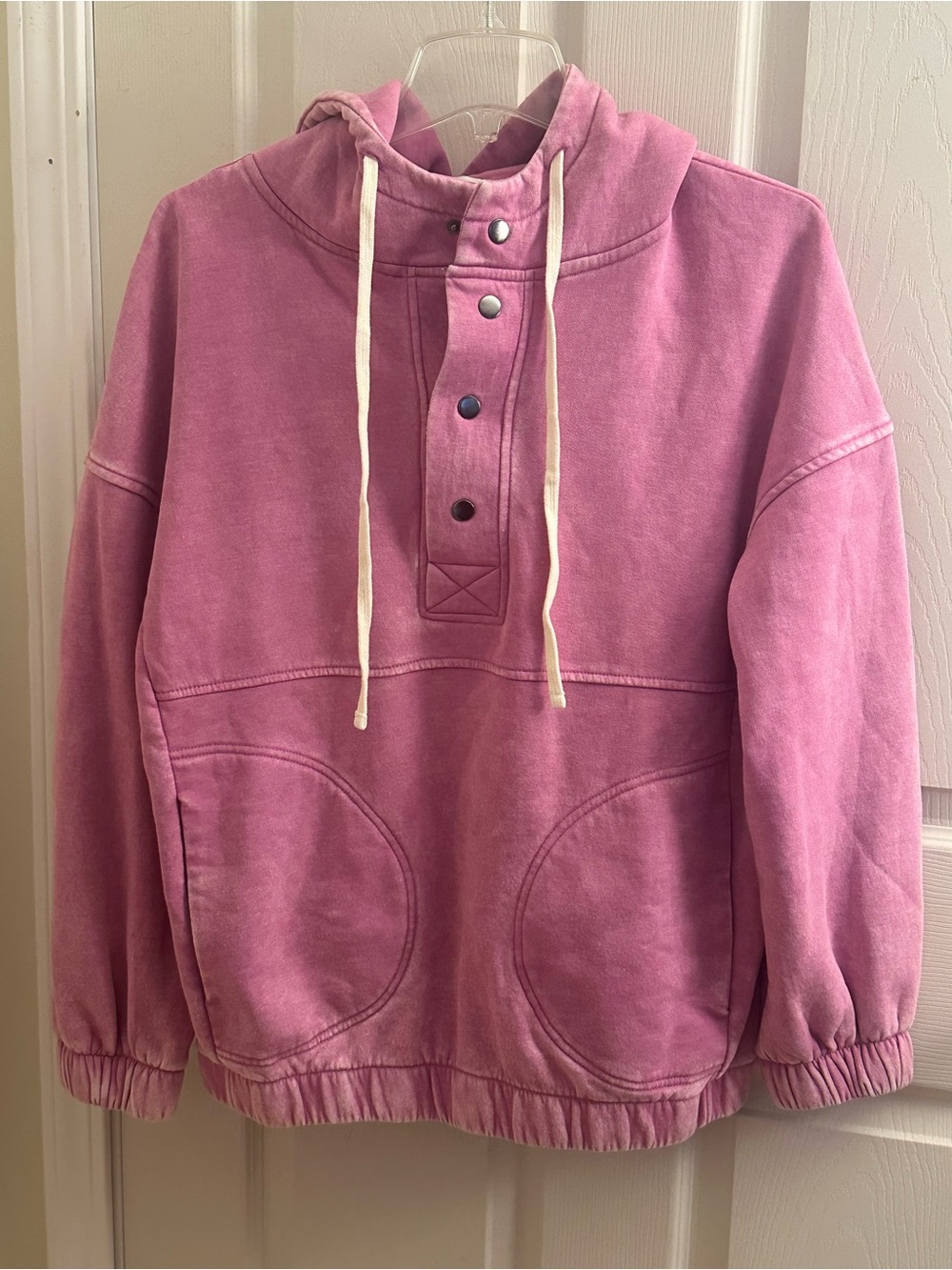 Zenana Mineral Washed Hooded Pullover Oversized Sweatshirt - S 💗💜 - Picture 2 of 10